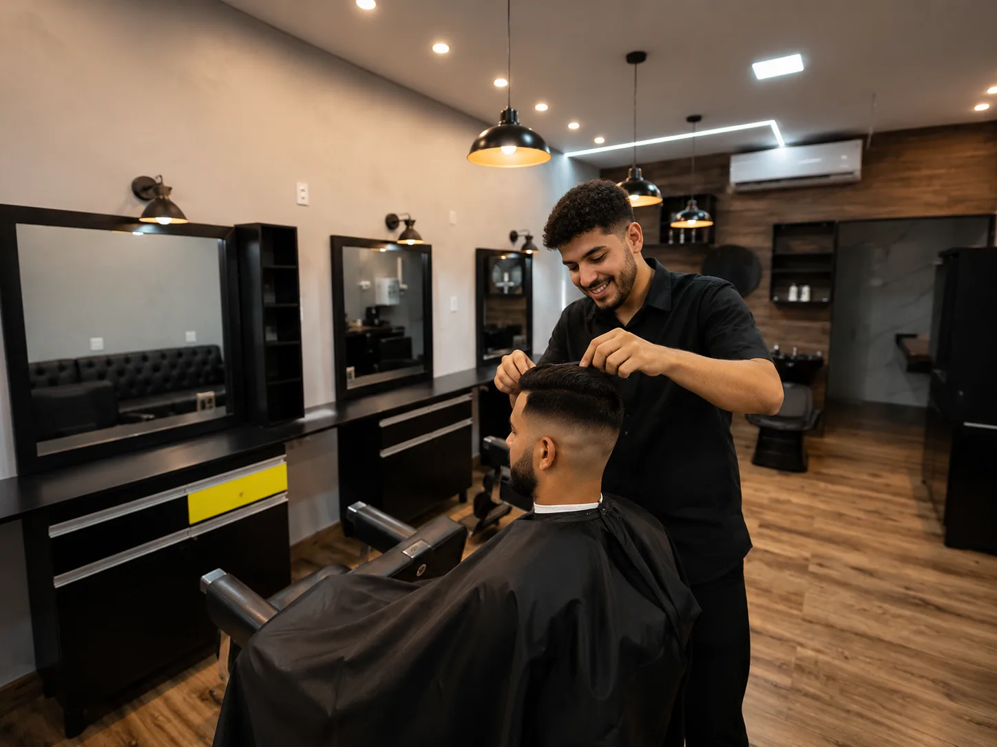Interior premium da Daniel Barbearia 3.0 em Vila Velha