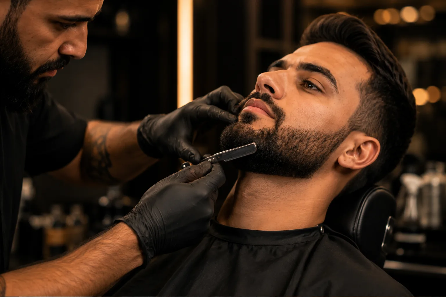 Barboterapia e barba na navalha