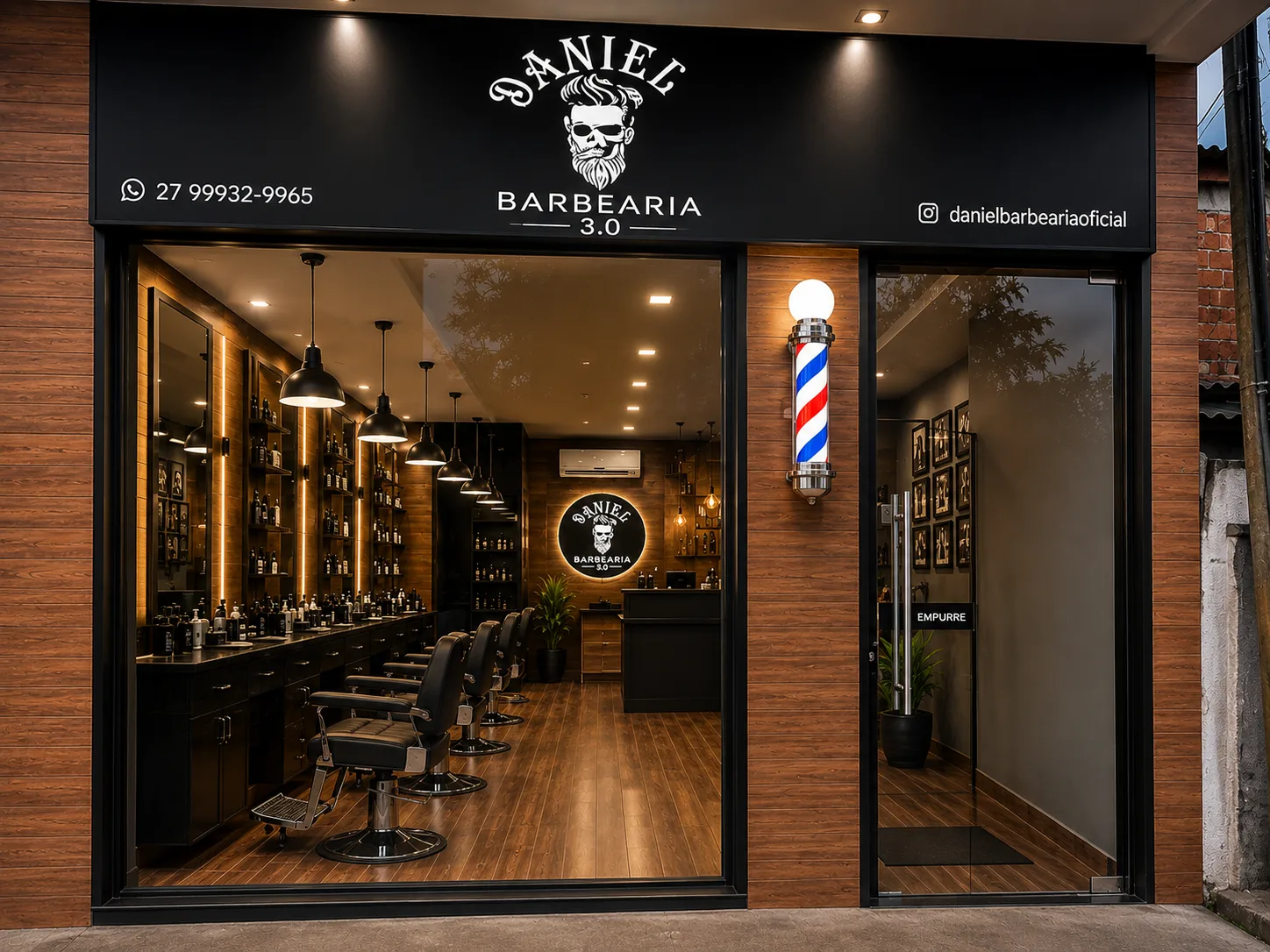 Fachada da Daniel Barbearia 3.0, Av. Rio Branco, Vila Velha